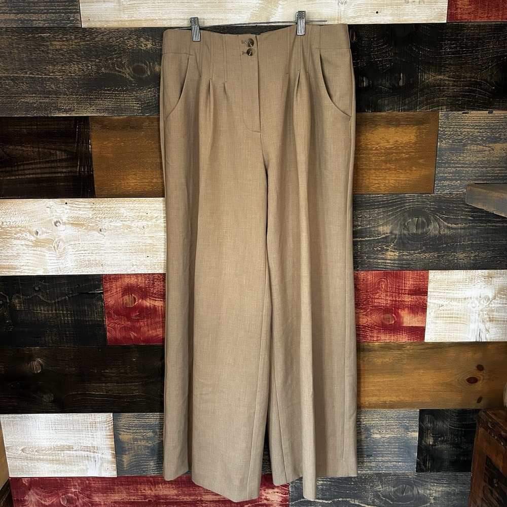 Maeve Anthropologie Women's The Avery Brown  Trousers Sz L 12